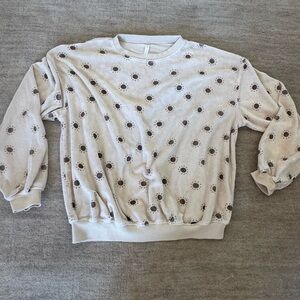 Rylee and cru terry cloth crewneck with sun print